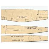 WW2 1943 U.S. Navy Bureau of Aeronautics (1:72 Scale) Model Template of the North American B-25B Mitchell Bomber