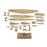 WW2 1943 U.S. Navy Bureau of Aeronautics (1:72 Scale) Model Template of the North American B-25B Mitchell Bomber