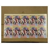 1990 NBA Hopps Uncut Sheet of Basketball Cards Hakeem Olajuwon All Start Cards NBA Hall of Famer