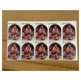 1990 NBA Hoops Uncut Sheet of Reggie Miller Basketball Cards RARE Indiana Pacers NBA Hall of Famer
