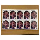 1990 NBA Hoops Uncut Sheet of Kevin Johnson Basketball Cards RARE