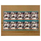 1990 Pro Set Dan Marino Uncut Sheet of Cards RARE NFL (DIFFERENT PLAYER ON BACK)