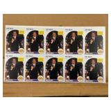 1990 NBA Hoops Pat Riley Uncut Sheet of Cards RARE Legendary Coach