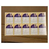 1990 NBA Hoops Uncut Sheet of Kevin Johnson Basketball Cards RARE