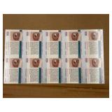 1990 Pro Set Uncut Sheet of Football Cards Featuring Super Bowl #8 RARE Collectible NFL