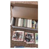 Box of Baseball and Football Cards, Includes Vintage Oversized Vikings Cards and Vikings McDonalds Cards
