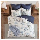 Full/Queen Zenia 7 Piece Comforter Set | Retail $170 | one comforter, two shams, two euro shams, one oblong pillow, one throw