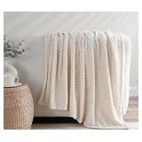 West Village Luxury Living 50 x 60 Throw Blanket Ivory Color