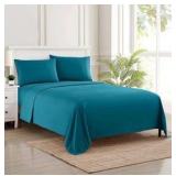 Queen Size Bed Sheets - Breathable Luxury Sheets with Full Elastic & Secure Corner Straps Built In - 1800 Supreme Collection Extra Soft Deep Pocket Bedding, Sheet Set, EXTRA DEEP pocket - Queen, Teal