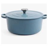 Cooks Cast Iron Dutch Oven with Lid Coronet Blue Color, 5.6 qt Sized, New in Box