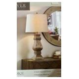 Roanoke Table Lamp | 100 Watts Max | 3 way switch | base cracked needs epoxy 30.25H x 15W x 15D