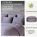 King | Bamboo Duvet Cover | 108”x96” | Hidden Button Closure and Inside Corner Ties | Retail $220 | Color Gray Tone