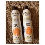 Two Cans of Hawaiian Tropic Sunscreen Weightless Hydration 30 SPF Made With Island Botanicals Get Ready for Summer