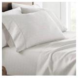 Sheet Set Patterned Microfiber Ultra Soft Bedding in Modern Circles Queen Sized Bed