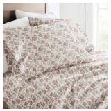 Sheet Set Patterned Microfiber Ultra Soft Bedding in Blooming Floral Queen Sized Bed