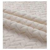 West Village Luxury Living 50 x 60 Throw Blanket Ivory Color