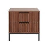 Lylia 2 Drawer Nightstand- NST9605A | Retail $333 | Walnut with Black Legs