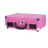 Victrola Bluetooth Suitcase Record Player with 3-speed Turntable Pink Color