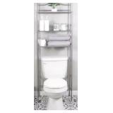 Kenney 23-in x 65-in x 9.6-in Polished Pewter 3 -Shelf Over-the-Toilet Storage