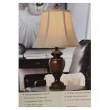 Sienna Table Lamp 26.75in x 15in x 15in Elegant Hand Applied Finish, Polyresign Material 100 Watts Max (bulb not included)