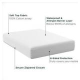 AllerEase Cotton Fresh Mattress Protector - Full Size Cotton Zip Flexfit Waterproof Allergy Defense Odor Neutralizing
