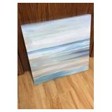 Abstract Beach Sand Ocean Waves by Nan Unframed Graphic Art Print Coastal 24 in. x 24 in.