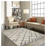 Indoor Area Rug 5-Feet X 7-Feet Cream Color With Gray Accents From Project 62 Pile 100% Olefin 5x7 Area