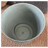 Natural IronStone Garden/Flower Pot 14-Inches Wide 6.6 Gallon Blue Steele Color With Decorative Lines