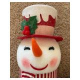 Christmas Snowman Decoration, Great for Tabletop or Can be Mounted to the Top of a Christmas Tree