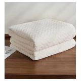 West Village Luxury Living 50 x 60 Throw Blanket Ivory Color