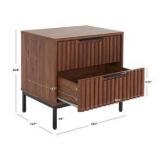 Lylia 2 Drawer Nightstand- NST9605A | Retail $333 | Walnut with Black Legs