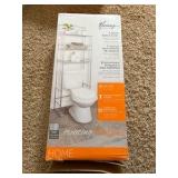 Kenney 23-in x 65-in x 9.6-in Polished Pewter 3 -Shelf Over-the-Toilet Storage