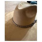 Western Express Designer Cowboy Accessory Hat, Tan Color, Good Qualiry Material With Leather Accents on Base of the Hat, Great Fashion Item For Men or Women