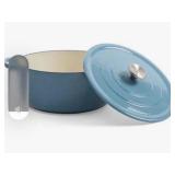 Cooks Cast Iron Dutch Oven with Lid Coronet Blue Color, 5.6 qt Sized, New in Box