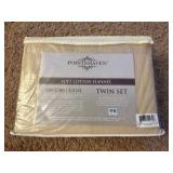 Pointehaven 180 GSM Cotton Parchment Flannel Deep Pocket 3 pc Sheet Set, Twin