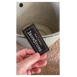 Natural IronStone Garden/Flower Pot 14-Inches Wide 6.6 Gallon Gray Color Sith Decorative Lines