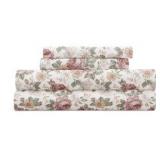Sheet Set Patterned Microfiber Ultra Soft Bedding in Blooming Floral Queen Sized Bed