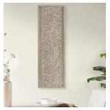 Madison Park Laurel Wall Art - Laser Cut Carved Botanical Tree Branches, Genuine Fir Wooden Framed, Rustic Finish - Modern Farmhouse Décor for Living Room, Ready to Hang Panel, 12 x 36",