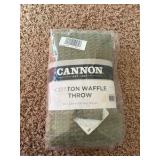 CANNON Heritage Cotton Waffle Green Cotton 1-Piece Full/Queen Blanket, Light Weight, Solid Color Themed, for Men and Women, Oeko-TEX Certified Confidence