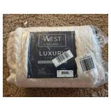 West Village Luxury Living 50 x 60 Throw Blanket Ivory Color