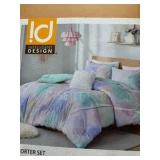Full/Queen Intelligent Design Comforter Set, Watercolor Queen Bedding Sets, Tie Dye Comforter Set for Teen Girl & Boys, 4 Pieces Cassiopeia Comforter, Sham, Throw Pillow Full/Queen Pink/Blue