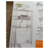 Kenney 23-in x 65-in x 9.6-in Polished Pewter 3 -Shelf Over-the-Toilet Storage