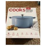 Cooks Cast Iron Dutch Oven with Lid Coronet Blue Color, 5.6 qt Sized, New in Box