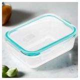 14 Piece Locking Glass Food Storage Containers. Combination of Square and Round
