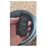 Natural IronStone Garden/Flower Pots, Two Small Pots 6 Inches Wide 0.4 Gallon Size Blue Steele Color With Decorative Lines