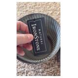 Natural IronStone Garden/Flower Pots, Two Small Pots 6 Inches Wide 0.4 Gallon Size Light Brown Tannish Color With Decorative Lines