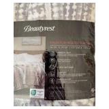 Olliix Beautyrest Zuri Blush Grey Oversized Faux Fur Heated Throw