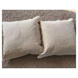 LR Home Wilma Set of 2 Beige Stitch Bordered Adult Decorative Throw Pillows