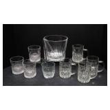 Intricate Glassware Set – Ice Bucket, Mugs & Lowball Glasses
