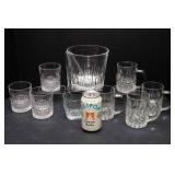 Intricate Glassware Set – Ice Bucket, Mugs & Lowball Glasses